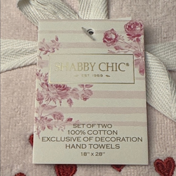 4pc Shabby Chic Swan Throw Pillow & Hand Towel Set - Valentine Decor - Pink/Red - Picture 5 of 7